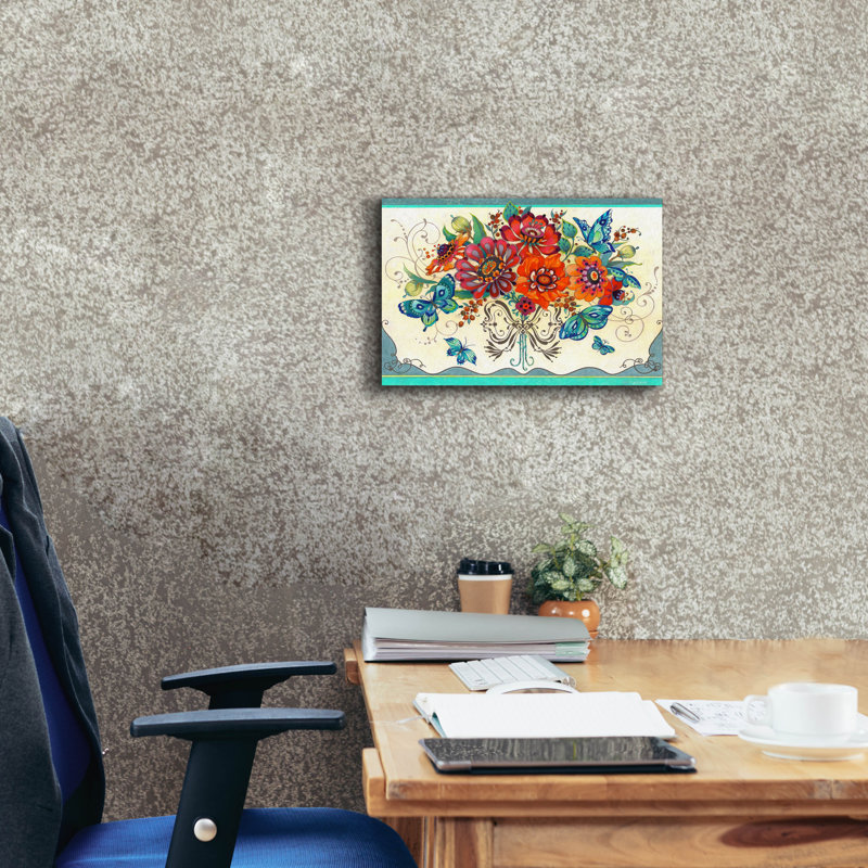 «Frilly Floral» par David Galchutt, art mural sur toile, H 12 po x l 18 po x P 0,75 po