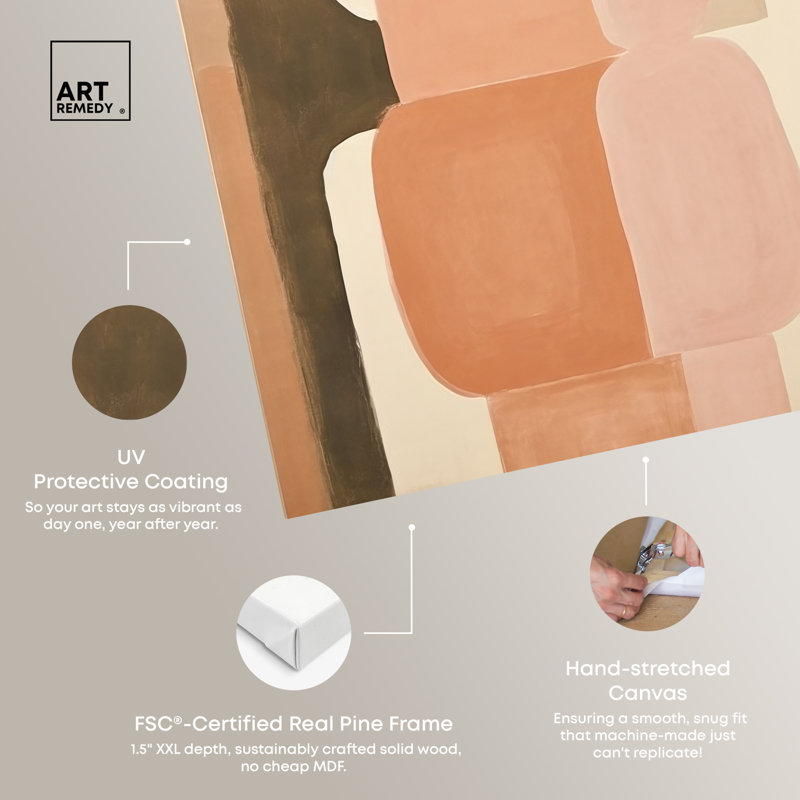 Earthy Brown and Beige Abstract Canvas Wall Art, 20" x 16"