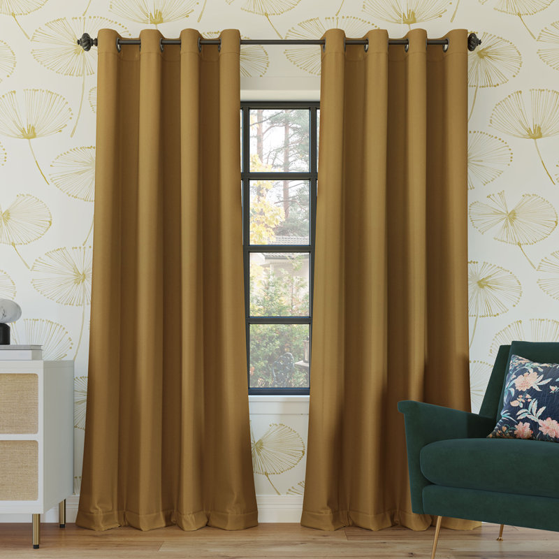 Riley Theater Grade 100% Blackout Grommet Curtain Panel, Red, 40" W x 84" L