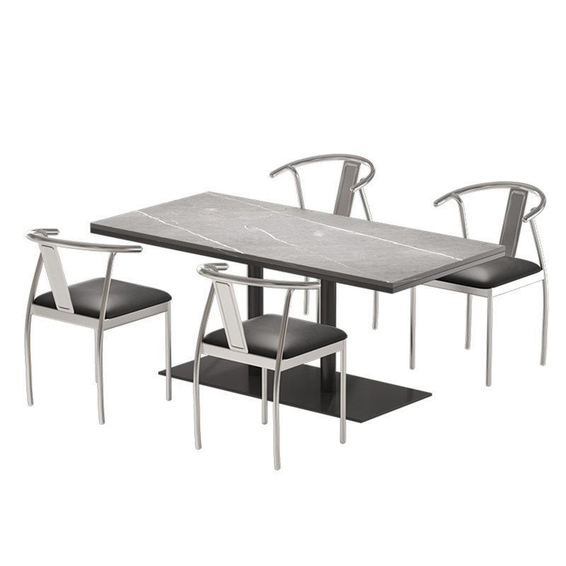 Ensemble de table de salle à manger et chaises de style industriel 23,7 L, H 29,6 po x L 47,3 po x l 23,7 po
