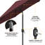 Parasol de marché 9 pi avec bouton poussoir inclinable et manivelle, bourgogne-497803956