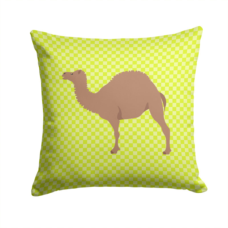 Coussin décoratif d’intérieur/d’extérieur hybride à damier mixte, Vert, 14 po x 14 po