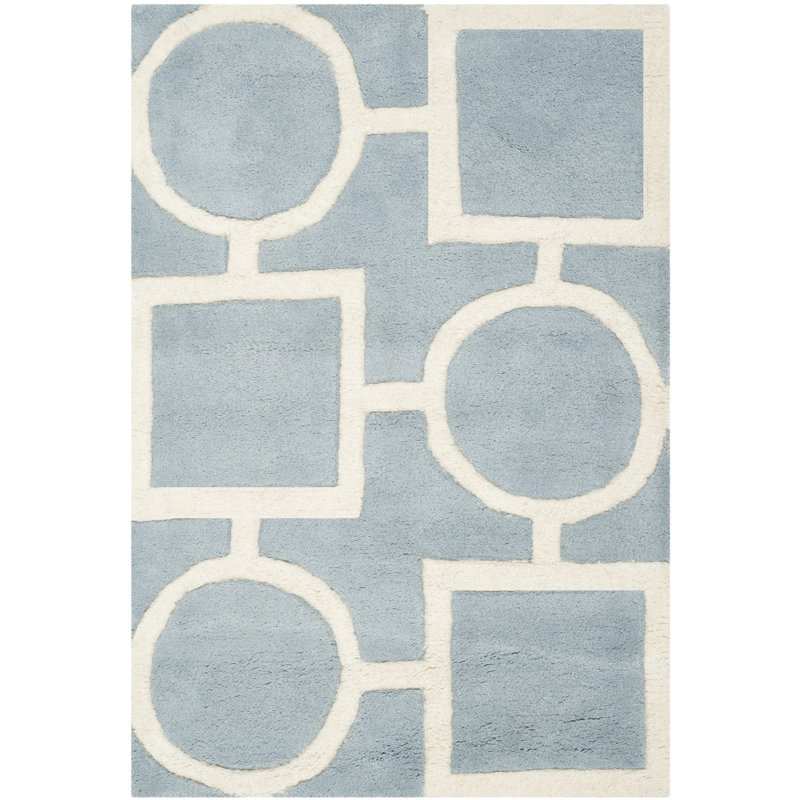 Teresita Hand Tufted Wool Geometric Rug, Rectangle 2' x 3'