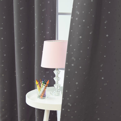 Silver Foil Star Blackout Curtains