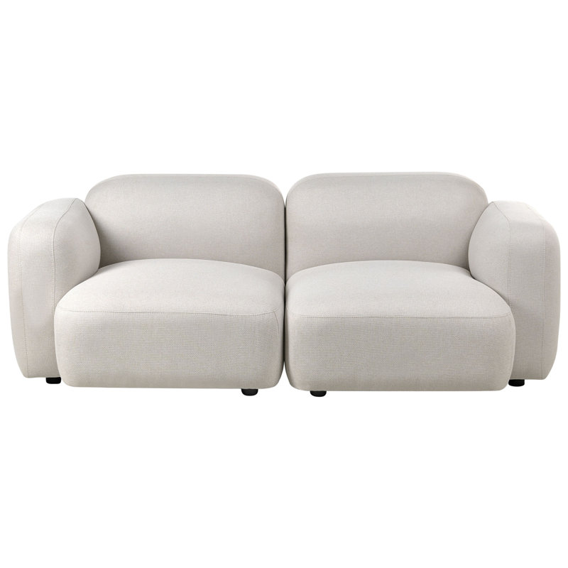 3 Seater Sofa, Beige Polyester