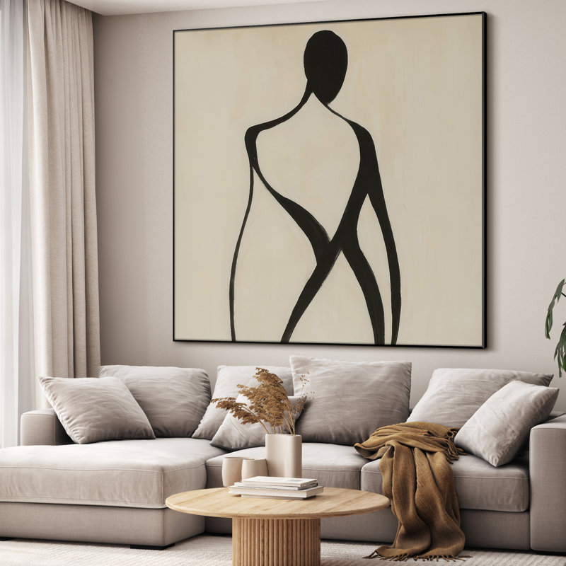 Très grand art mural, reproduction d'art sur toile - art abstrait moderne et net, H 72 po x l 72 po