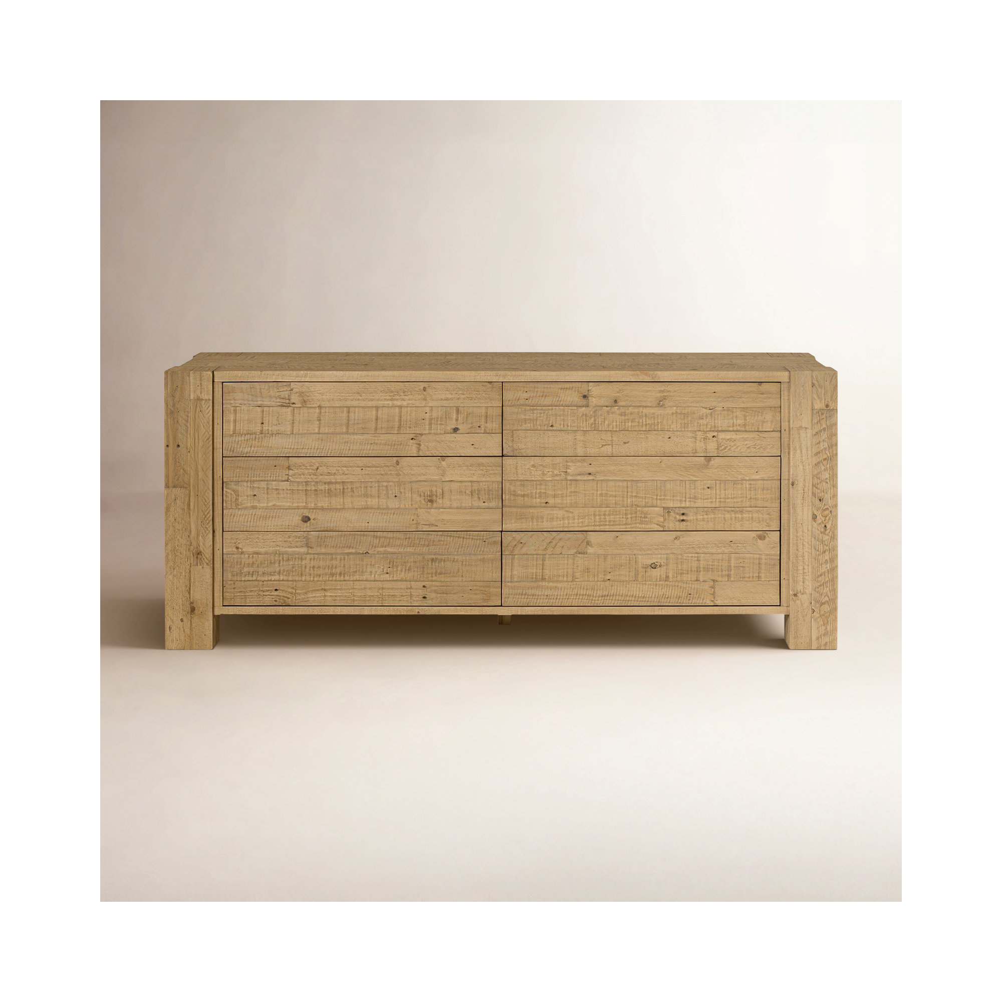 Finnian 6 Drawer Dresser-Light Blonde Pine, Light Blonde Pine