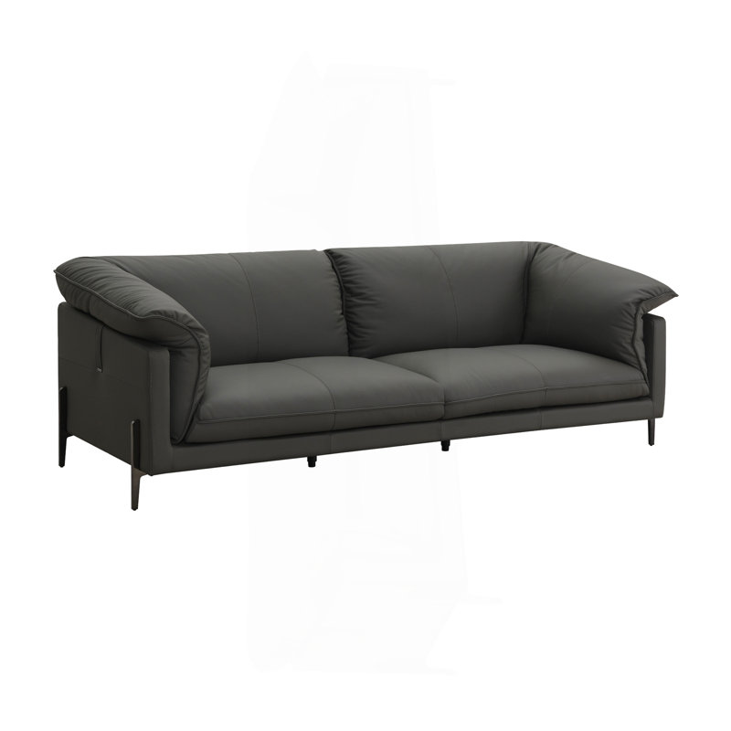 Black Top Grain Leather Sofa