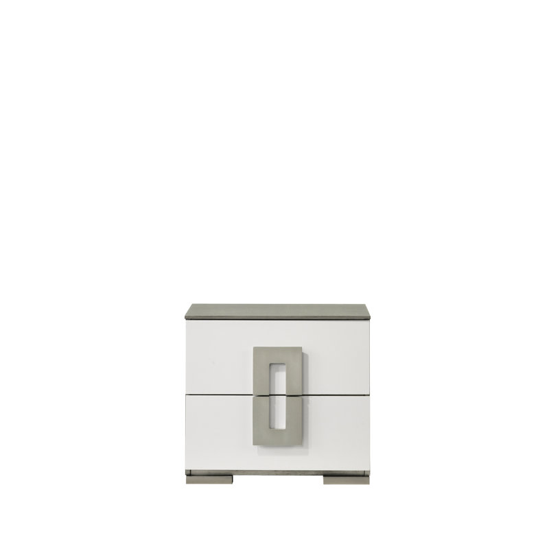 Table de chevet contemporaine en blanc - 2 tiroirs pour les essentiels de chambre à coucher 2 et fonctionnels