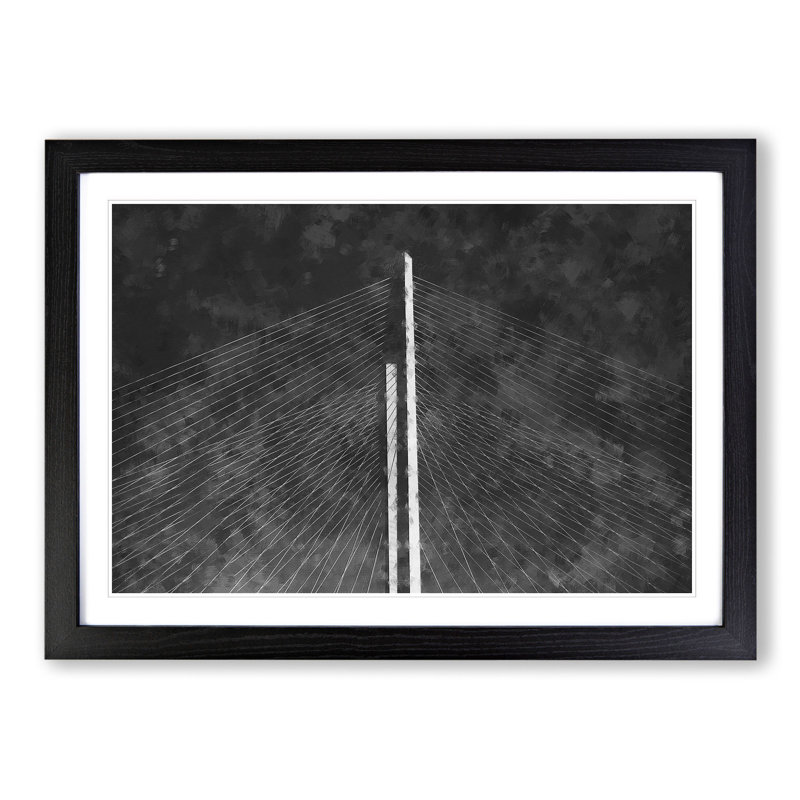 Zolotoy Most Bridge in Russia - Picture Frame Painting, Black, 36cm H x 48cm W x 2cm D