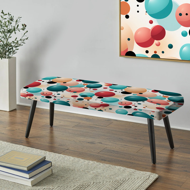 Motif à pois Gingham Charm - banc rembourré à pois noirs