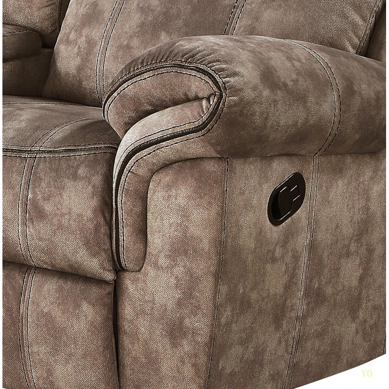Zubaida Two Chocolate Velvet Recliner Loveseat W/USB Port & Console