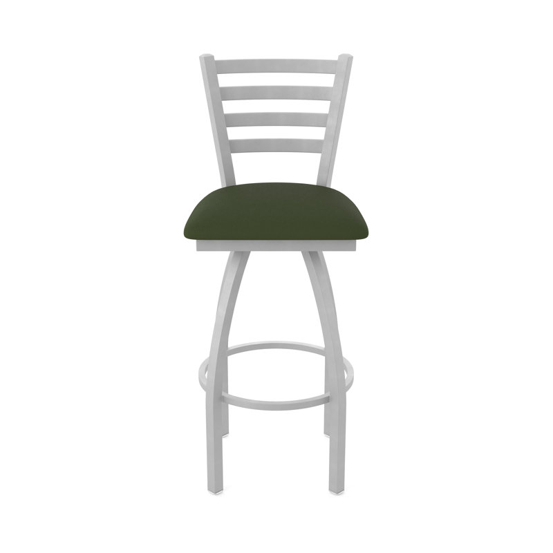 Jackie Swivel Stool, Anodized Nickel, Vinyl-Canter Pine, Extra Tall (36" Seat Height)