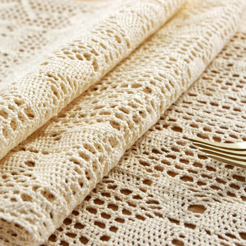 Farmhouse Rustic Cotton Table Runner With Tassels, 86" L x 12" D