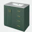 Ensemble de meuble-lavabo 30 po avec lavabo en céramique, armoire de rangement en bois massif, ensemble de meuble-lavabo autoportant avec 3 tiroirs et portes à fermeture douce