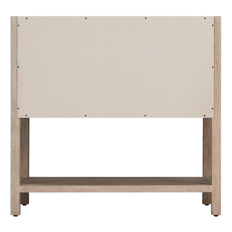 36" Brushed White Mahogany Single Bathroom Vanity with Arctic White Quartz Top