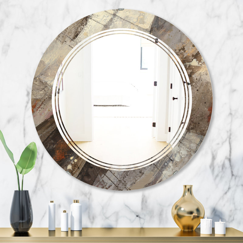 Triple C Frameless Wall Mirror, 23.6" x 23.6", Fire and Ice Minerals III 