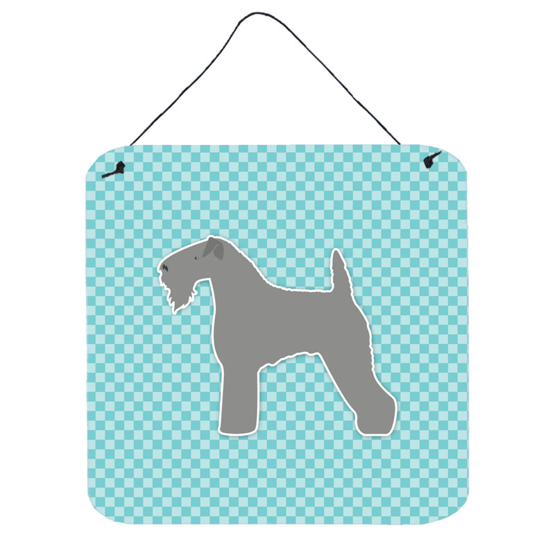 Décoration murale damier de terrier kerry, Bleu
