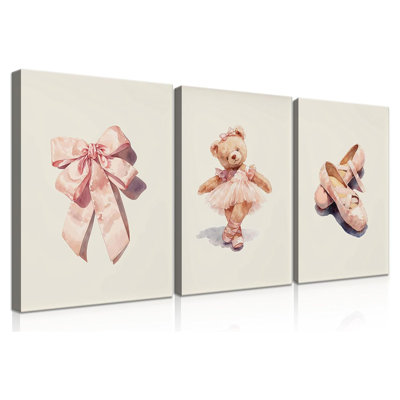 3 pièces Teddy Bear sur le thème de la chambre d'enfant Wall Art