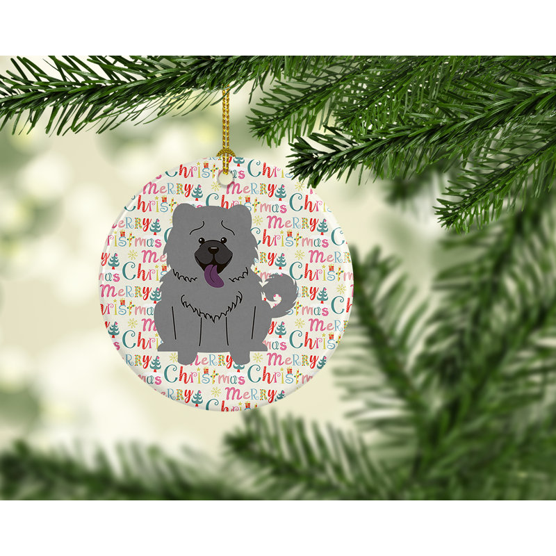 2.8'' Ceramic Animals Hanging Figurine Ornament, Grey