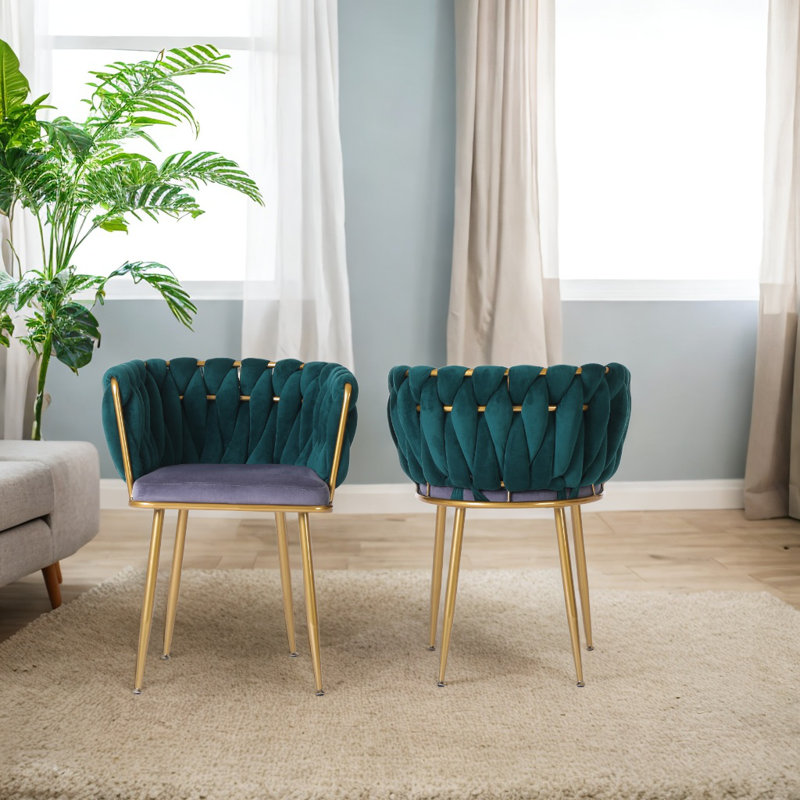 Fauteuil large en velours 22,8 po Reimo, Vert