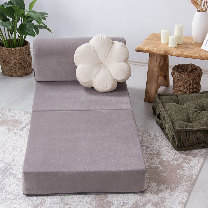 Allinson 65cm Upholstered Futon Chair, Light Grey