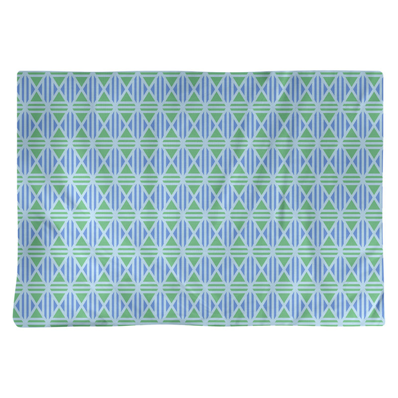 Napperon de 18 po à motif de losanges doublé classique, Bleu / Vert