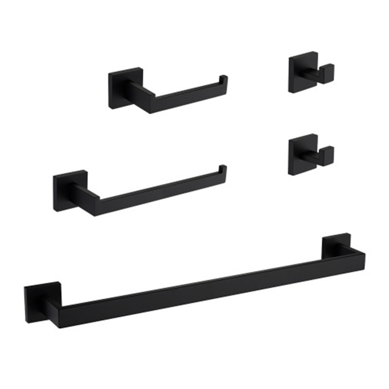 5 Piece Wall-Mounted Bathroom Hardware Set with Concealed Mounting