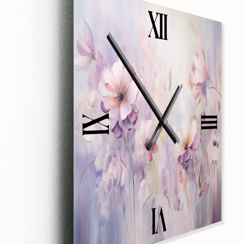 Horloge murale mauve botanique mauve III - Abstract Botanicals, Grand