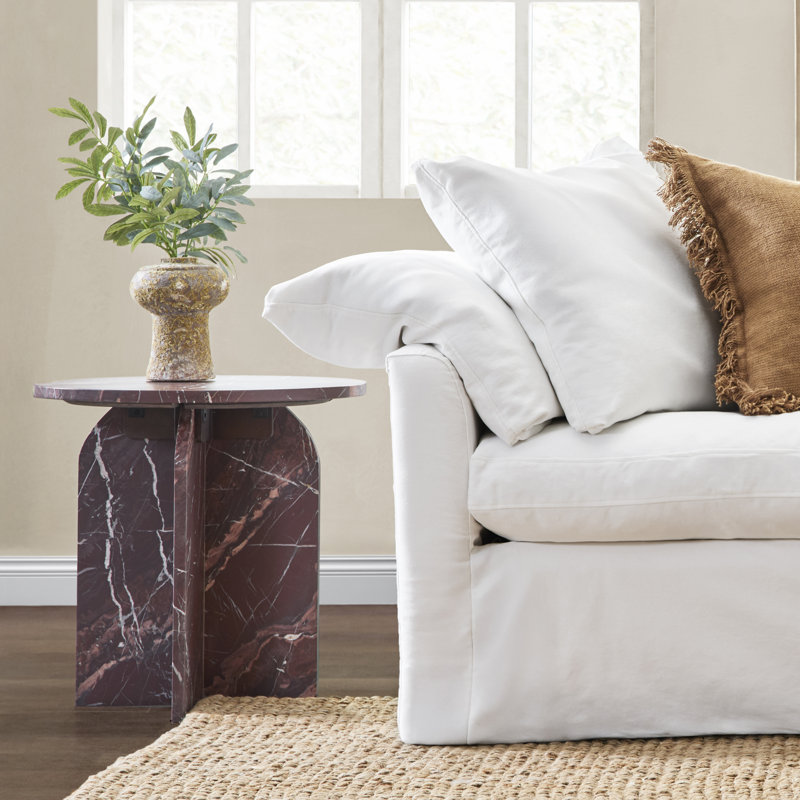 Reilly Marble End Table, Merlot