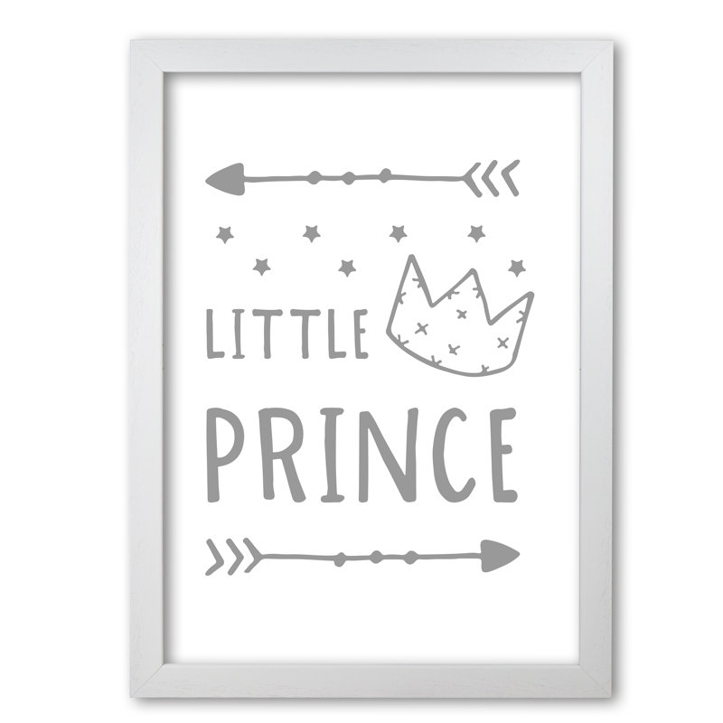 Little Prince - Print, 30 cm H x 21 cm W x 5 cm D, White Grain Frame