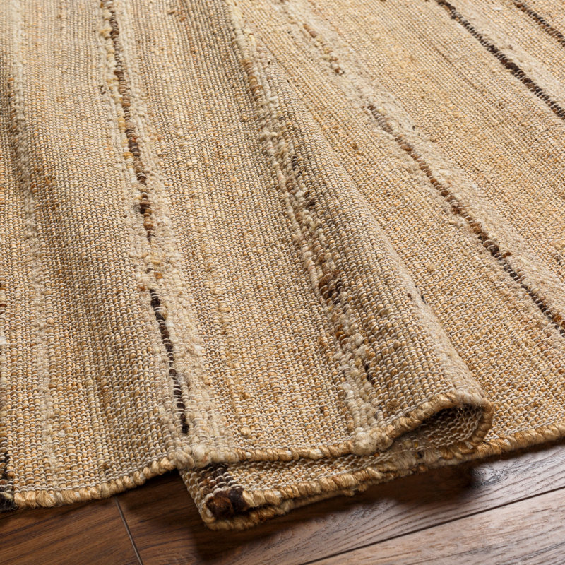 Striped Area Rug in Camel, Beige, Rectangle 2' x 3'