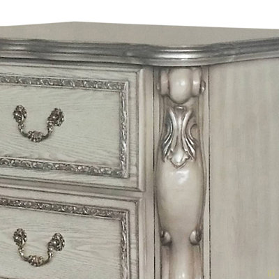 Table de chevet 2 tiroirs, table de chevet traditionnelle de style champêtre