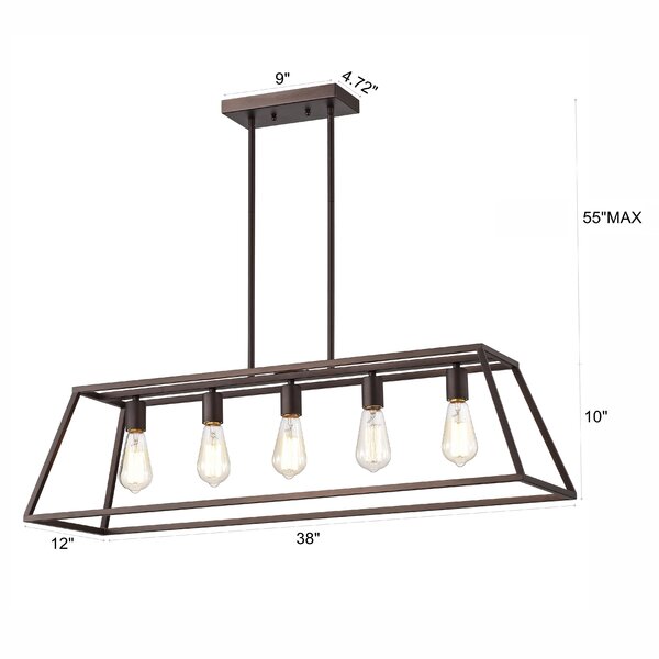 Gracie Oaks Hajra 5 - Light Kitchen Island Pendant & Reviews | Wayfair