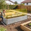 Jardin surélevé galvanisé 8 x 2,6 x 1,5 pi, fond ouvert, argent