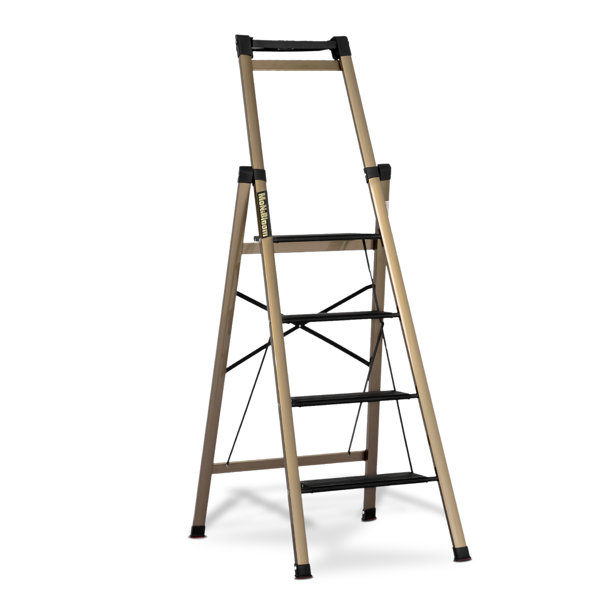 MoNiBloom 4 Step Ladder Folding Stool Heavy Duty 331lbs Capacity Industrial Lightweight