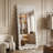 Irregular Wavy Full Length Mirror with Flannel Wrapped Frame-1980816784-1980816781