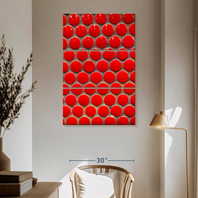 Avery Red Circle Tiles, 65" H x 42" W
