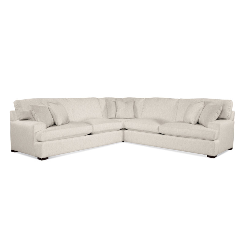 Cambria Upholstered L-Shaped Sectional Symmetrical, Snow Crypton Performance; 0884-91, Frost White