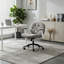 Chaise de bureau confortable en tissu capitonné Comfy, chaise de bureau pivotante réglable avec accoudoirs rabattables, siège large et fonction d'inclinaison pour la maison, la coiffeuse et le bureau