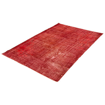 Tapis rouge foncé à transition de couleur 6 pi 8 po x 9 pi 10 po