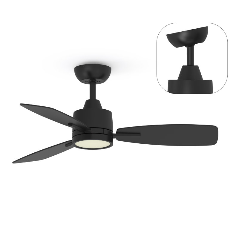 Emidia 42'' Standard Ceiling Fan with LED Lights Black, 42", Black