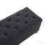 Pouf de rangement de 120 cm, banc de rangement avec charnières de sécurité, pouf capitonné en lin pour salon, entrée, couloir, repose-pieds, supporte jusqu'à 227 kg - Noir