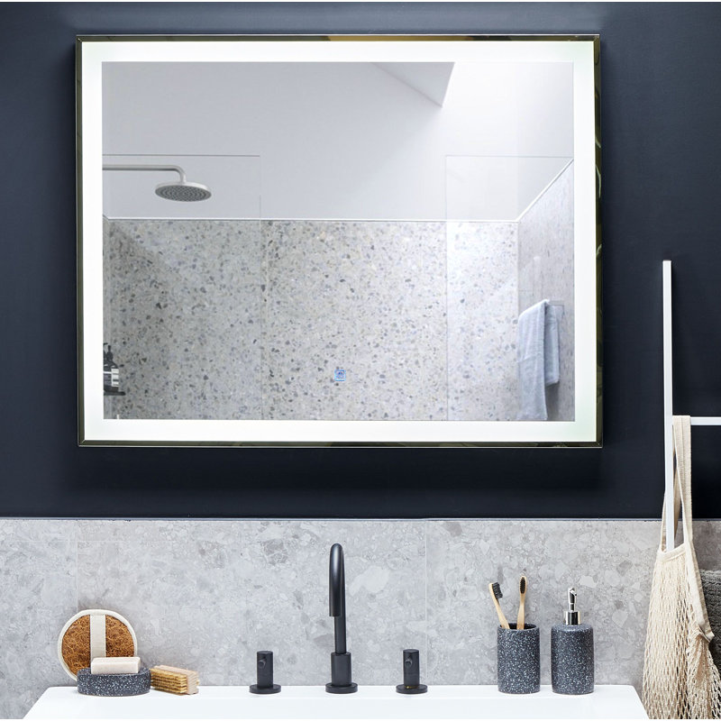 Flat Leather Wall Mirror