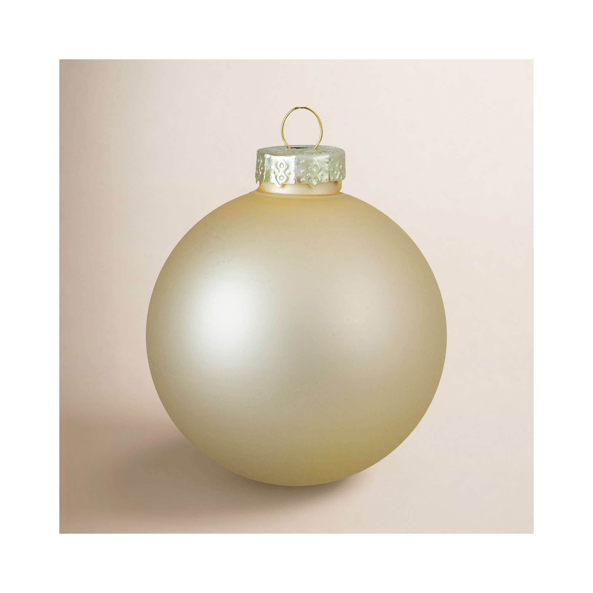 Glass Christmas Ball Ornament, Champagne
