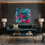 "Abstract Florals 92", art mural sur toile verte-895847196