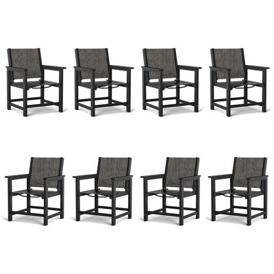 8-Piece HDPE Outdoor Dining Chair Set -All-Weather Use