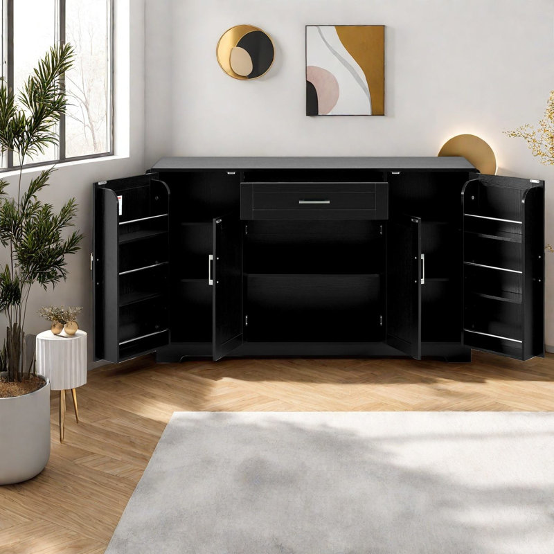 Armoire de rangement à panneaux latéraux et buffets, cuisine moderne, 54,3 po