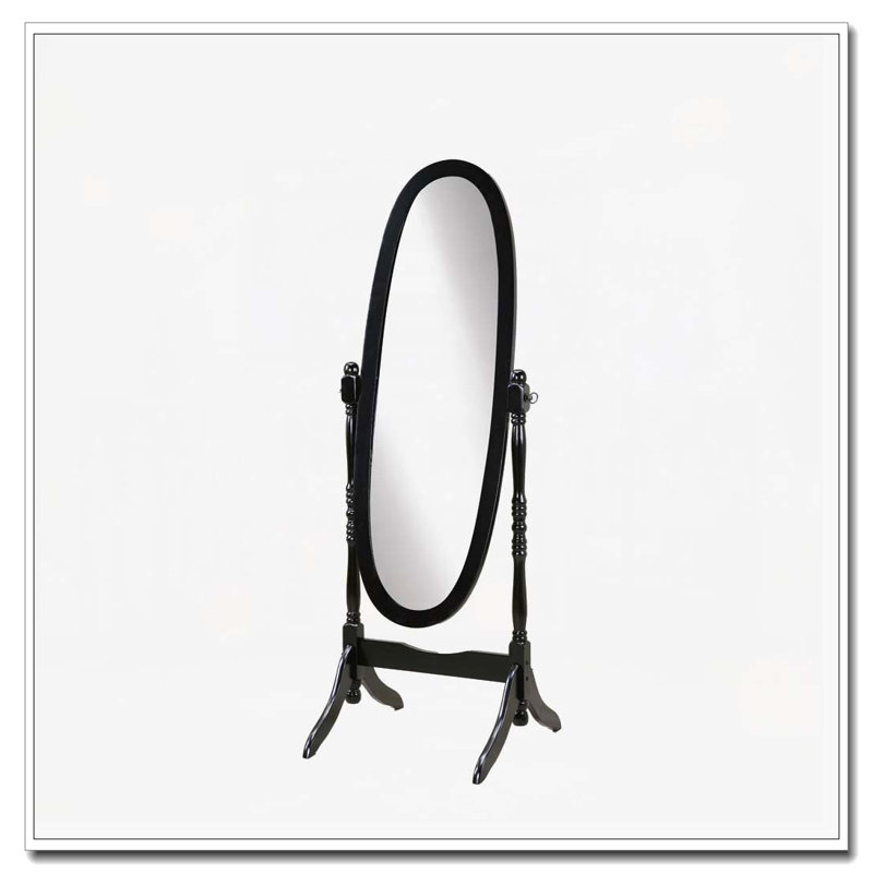 Miroir de plancher en bois, Noir