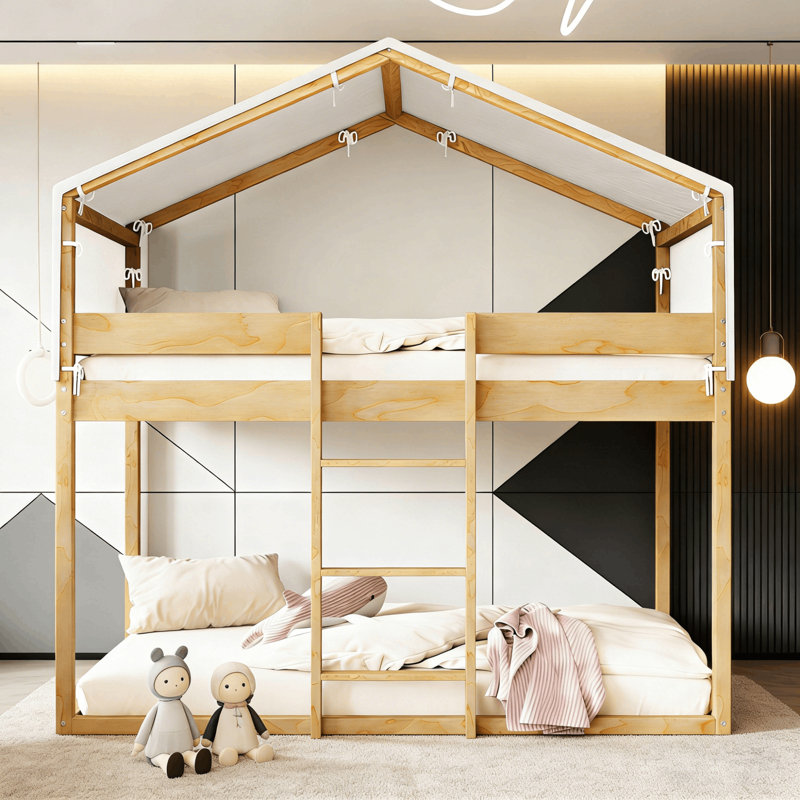 Lit superposé simple au-dessus de simple Beaty Kids, Naturel